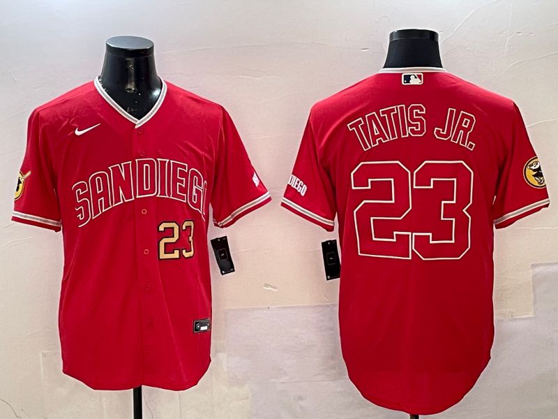 Men San Diego Padres #23 Tatis jr Red Jointly Name Game Nike 2025 MLB Jersey style 3->san diego padres->MLB Jersey